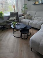 3 Zwarte, ronde bijzettafels - set, Ophalen, Gebruikt, Industrieel