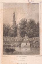 Leiden Leyden Zeevisch-Markt 1858 Staalgravure Terwen, Ophalen of Verzenden