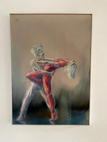 Schilderij gesigneerd. Moderne dans / ballet / balletdansers beschikbaar voor biedingen