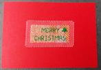 geborduurde kerstkaart "merry christmas" (1825), Hobby en Vrije tijd, Kaarten | Zelfgemaakt, Ophalen of Verzenden, Nieuw, Kerst