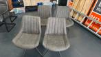4 eetkamer spreektafel stoelen draaibaar, Ophalen, Zo goed als nieuw, Grijs