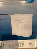 Atlantic wastafel meubel onder en spiegel kast verlichting, Nieuw, Minder dan 100 cm, Wastafelkast, 25 tot 50 cm