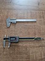 2x schuifmaat analoog Storm en digitaal Mitutoyo, Ophalen of Verzenden, Zo goed als nieuw, Afstand