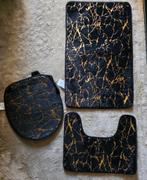 Super gaaf 3 delig badkamer set marmer zwart goud, Huis en Inrichting, Badkamer | Badtextiel en Accessoires, Ophalen, Nieuw, Overige kleuren