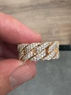 Zware 18krt gouden heren ring bezet met briljanten 1.16ct, Ophalen, 19 tot 20, Heer, Zo goed als nieuw