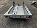 Aluminium motor/brommer aanhanger met wielgoten/oprijplaat., Auto diversen, Ophalen, Gebruikt