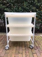 Ikea trolley met 3 opbergbakken, Huis en Inrichting, Kunststof, Zo goed als nieuw, 3 of 4 laden, Minder dan 100 cm