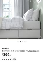 Ikea nordli bed 160x200 in nette staat, Huis en Inrichting, Slaapkamer | Bedden, Ophalen, Overige materialen, Gebruikt, Wit
