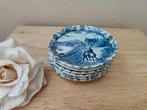 Zes prachtige antieke Delftsblauwe petit fours bordjes, Antiek en Kunst, Verzenden