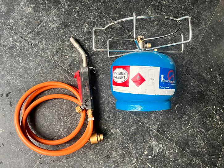 Sievert Dakbrander met Fles & Cycloonbrander karweifles, Doe-het-zelf en Verbouw, Gereedschap | Lasapparaten, Gebruikt, Overige typen