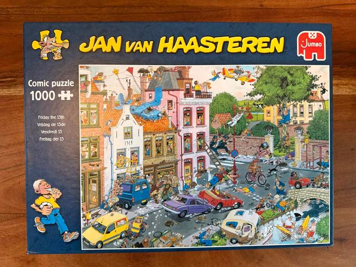 Jan van Haasteren - Vrijdag de 13de - 1000 stukjes, Hobby en Vrije tijd, Denksport en Puzzels, Zo goed als nieuw, Legpuzzel, 500 t/m 1500 stukjes