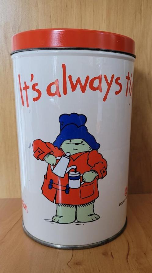 Blik Teatime Queen and Paddington, Verzamelen, Blikken, Gebruikt, Beschuit, Douwe Egberts, Ophalen of Verzenden