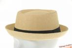 Zomer porkpie hoed geel beige maat 55 t/m 61 nieuw stelbaar, Ophalen of Verzenden, Nieuw, One size fits all, Hoed