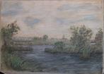 "Dorp met kassen"Pastel Pieter de Regt, Antiek en Kunst, Ophalen