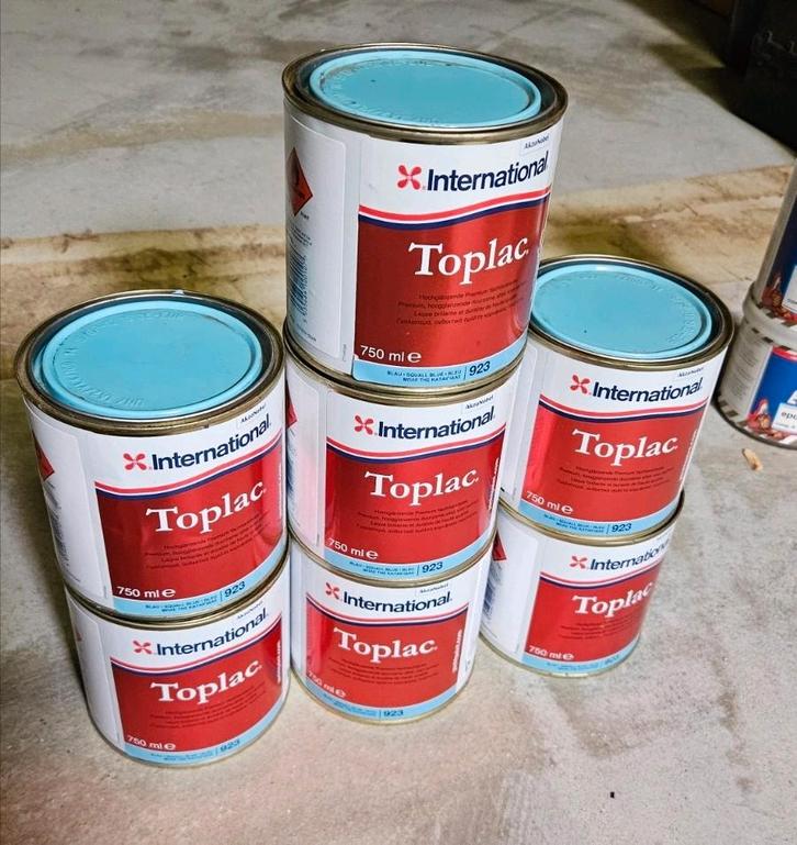 International toplac 7x 923 en 2x 018 nw prijs 25 per blik, Doe-het-zelf en Verbouw, Verf, Beits en Lak, Zo goed als nieuw, Ophalen of Verzenden