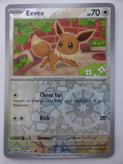 Eevee 166/197 (PE), Hobby en Vrije tijd, Verzamelkaartspellen | Pokémon, Zo goed als nieuw, Losse kaart, Ophalen of Verzenden