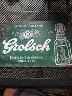 Blikken reclamebord van grolsch, Ophalen of Verzenden, Zo goed als nieuw, Reclamebord