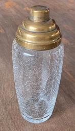 Vintage cocktail shaker met messing dop, Antiek en Kunst, Antiek | Glas en Kristal, Ophalen of Verzenden