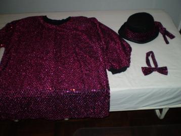 Rose kiel / tuniek van paillettenstof met strik en lint. beschikbaar voor biedingen