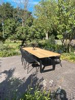 Stoere Douglas Tuintafel met Stalen Poten – Helemaal op Maat, Ophalen of Verzenden, Zo goed als nieuw, Rechthoekig, Hout