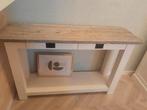 Landelijke Sidetable met acacia houten blad, Huis en Inrichting, Tafels | Sidetables, Ophalen, 100 tot 150 cm, Zo goed als nieuw