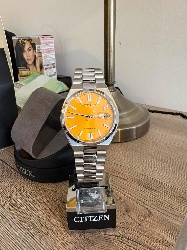 citizen tsuyosa 40mm yellow dial NIEUW, Sieraden, Tassen en Uiterlijk, Horloges | Dames, Zo goed als nieuw, Overige merken, Ophalen