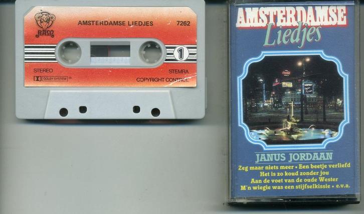 Janus Jordaan – Amsterdamse Liedjes 14 nrs cassette ZGAN, Cd's en Dvd's, Cassettebandjes, Zo goed als nieuw, Origineel, Nederlandstalig