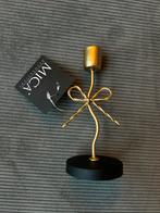 Gouden Kandelaar kaars houder met Strik, Huis en Inrichting, Woonaccessoires | Kandelaars en Kaarsen, Zwart, Nieuw, Ophalen of Verzenden