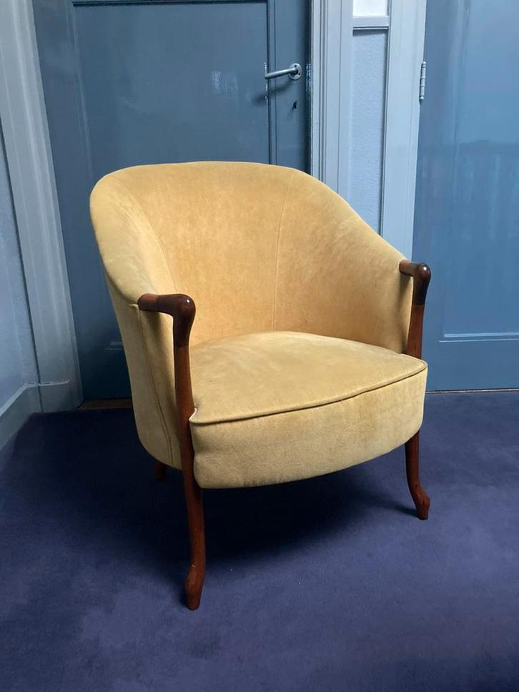 Fauteuil Umberto Asagno, Progetti, Huis en Inrichting, Fauteuils, Zo goed als nieuw, Hout, Stof, 50 tot 75 cm, Minder dan 75 cm