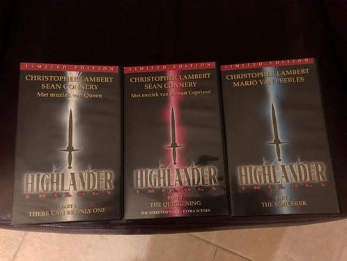 VHS Highlander deel 1 deel 2 deel 3 limited edition Connery, Cd's en Dvd's, VHS | Film, Gebruikt, Science Fiction en Fantasy, Vanaf 16 jaar