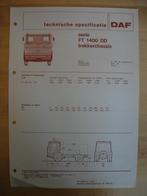 DAF FT 1400 DD Technische Specificatie folder 1975 – 4x2, Ophalen of Verzenden, Zo goed als nieuw, Overige merken, DAF