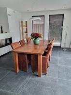 Grote houten eettafel - 220x100cm, Huis en Inrichting, Tafels | Eettafels, Ophalen, Zo goed als nieuw, Vijf personen of meer, Rechthoekig