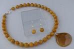 JASPIS ketting/oorhanger-set, Verzenden, Geel, Nieuw, Met edelsteen