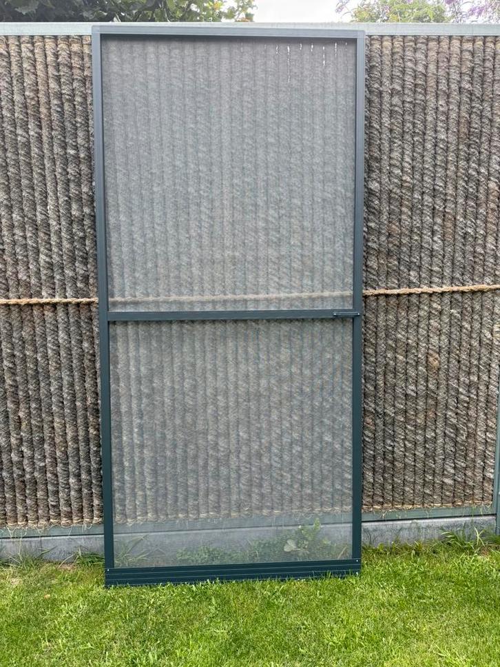 Hordeur nieuw aluminium antraciet 210 x 100, Doe-het-zelf en Verbouw, Deuren en Horren, Nieuw, Hordeur, 200 tot 215 cm, 80 tot 100 cm