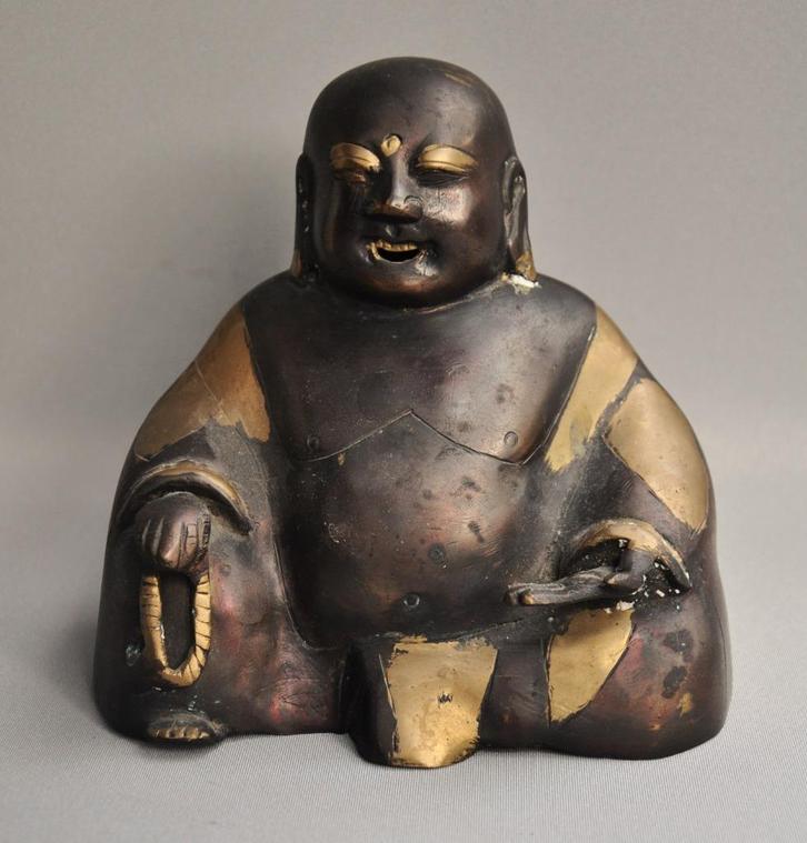 Bronzen Chinees geluksbeeld, 2e helft 20e eeuw, Antiek en Kunst, Kunst | Niet-Westerse kunst, Verzenden