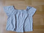 Lichtblauwe blouse carmenhals maat 40, Maat 38/40 (M), Blauw, Ophalen of Verzenden, Gedragen