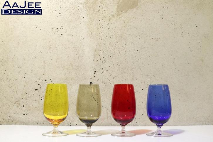 Set van 4 Boussu glazen in verschillende kleuren, Verzamelen, Glas en Borrelglaasjes, Gebruikt, Overige typen, Ophalen of Verzenden