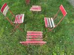 8 x oude france tuinstoeltjes, Tuin en Terras, Tuinstoelen, Ophalen of Verzenden, Gebruikt, Metaal, Inklapbaar