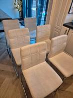 6 eetkamer stoelen wit/creme, Ophalen of Verzenden, Gebruikt, Wit, Vijf, Zes of meer stoelen