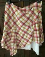 Gevoerde, geruite rok, rokje, damesrokje; taille van 54 cm, Kleding | Dames, Ophalen of Verzenden, Zo goed als nieuw, Beige, Rok