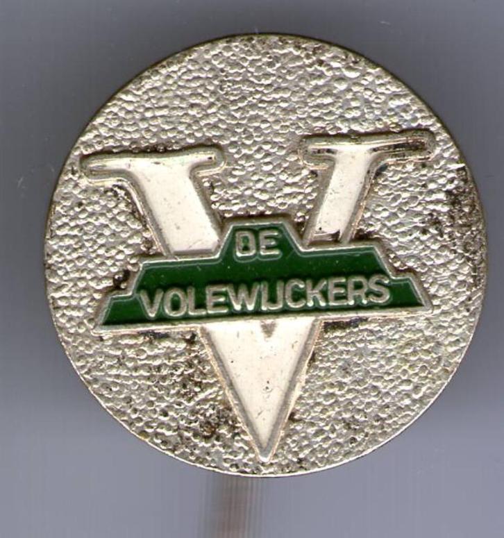 De Volewijckers Zilverkleurig voetbal club speldje ( Z_055 ), Verzamelen, Speldjes, Pins en Buttons, Zo goed als nieuw, Speldje of Pin