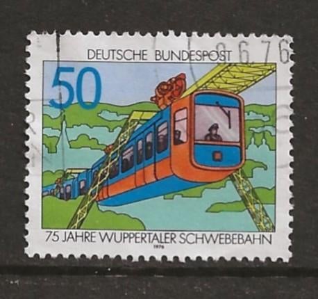 S- Duitsland gest. Zweeftrein, hangend spoor, Ophalen of Verzenden, Gestempeld, Treinen