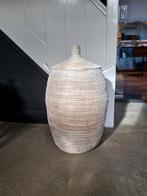 Afrikaanse zeegras wasmand wit handgemaakt in Senegal, Ophalen of Verzenden, Nieuw, Rond, Riet