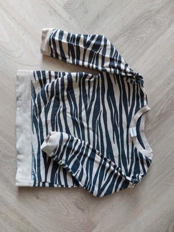 Merk H&M maat 92 trui shirt zeebraprint beige bruinige kleur beschikbaar voor biedingen