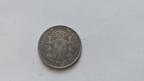 Spanje - zilveren 1 Peseta munt van het jaar 1903, Postzegels en Munten, Munten | Europa | Niet-Euromunten, Losse munt, Overige landen