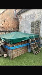 Mooi houten zwembad / hottub 3x3 meter, Tuin en Terras, Zwembaden, Gebruikt, 200 tot 300 cm, Overige typen, Vierkant