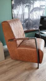 Fauteuil cognac industrieel microleder, Huis en Inrichting, Fauteuils, Ophalen, Zo goed als nieuw, 75 tot 100 cm, 50 tot 75 cm