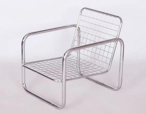 Vintage Bauhaus buisframe fauteuil, Huis en Inrichting, Fauteuils, Zo goed als nieuw, Ophalen