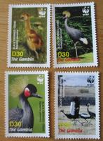 Gambia, WWF serie Zwarte kroonkraanvogel, Verzenden, Postfris, Dier of Natuur