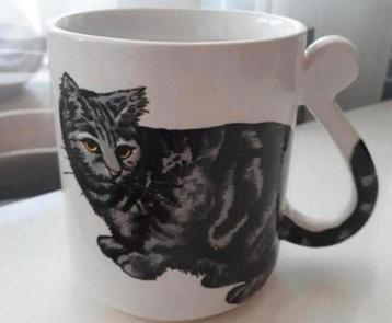 Beker met Grijze Kat en Staarthandvat beschikbaar voor biedingen